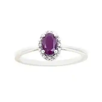 Kohl's Sterling silver ruby & diamond accent oval halo ring offer