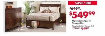 Big Lots Manoticello queen storage bed offer