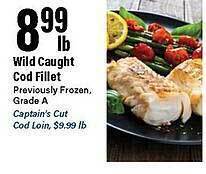 Big Y Wild caught cod fillet offer