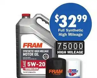 Carquest Fram full synthetic high mileage offer