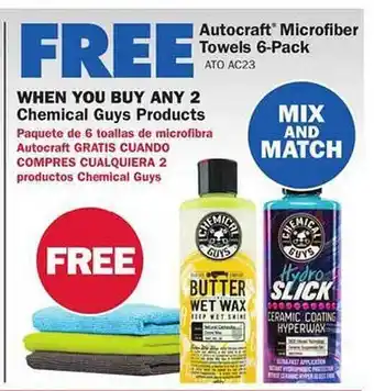 Autocraft microfiber towels 6-pack, chemical guys products