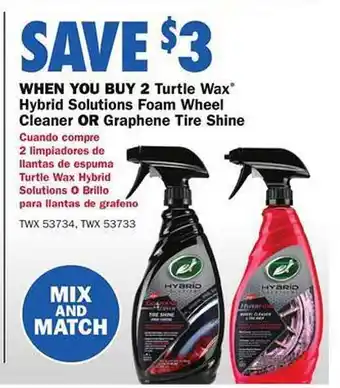 Turtle wax hybrid solutions foam wheel cleaner or graphene tire shine