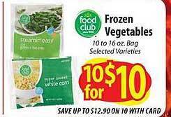 ACME Food club frozen vegetables offer