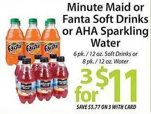 ACME Minute maid or fanta soft drinks or aha sparkling water offer