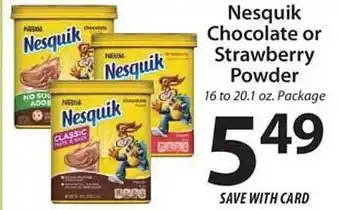 ACME Nesquik chocolate or strawberry powder offer