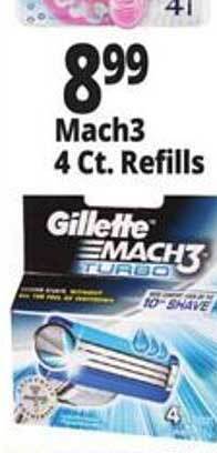 Ocean State Job Lot Gillette mach3 4 ct. refills offer