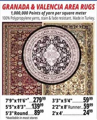Ocean State Job Lot Granada & valencia area rugs offer