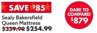 Big Lots Sealy bakersfield queen mattress offer