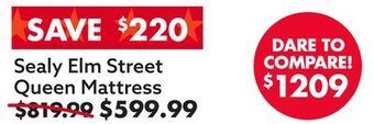 Big Lots Sealy elm street queen mattress offer
