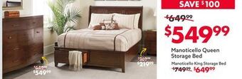 Big Lots Manoticello queen storage bed offer