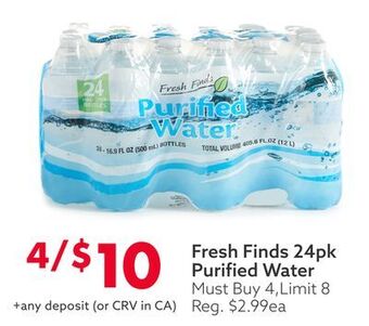 Big Lots Fresh finds 24pk purified water offer