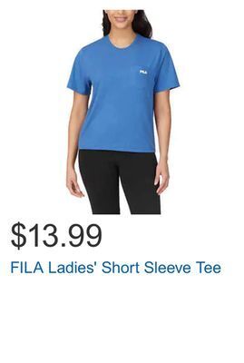 Costco Fila ladies' short sleeve tee offer