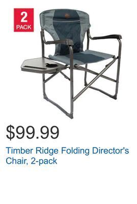 Costco Timber ridge folding director's chair, 2-pack offer