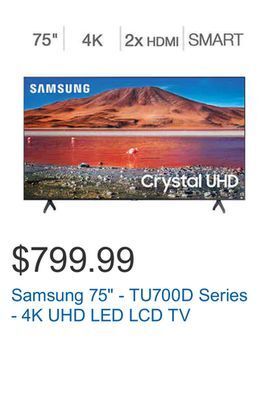 Costco Samsung 75" - tu700d series - 4k uhd led lcd tv offer