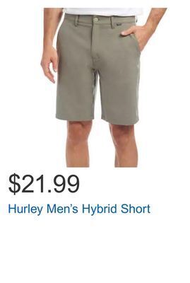 Costco Hurley men's hybrid short offer