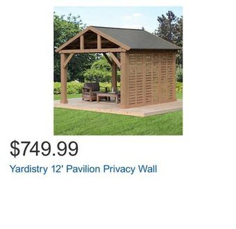 Costco Yardistry 12' pavilion privacy wall offer