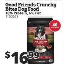 Rural King Good friends crunchy bites dog food offer