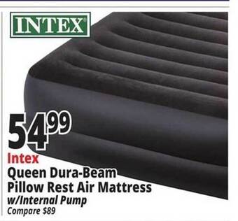 Ocean State Job Lot Intex queen dura-beam pillow rest air mattress w-internal pump offer