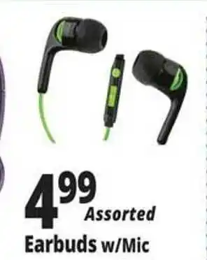 Ocean State Job Lot Assorted earbuds w-mic offer