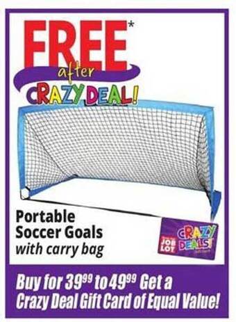 Ocean State Job Lot Portable soccer goals offer