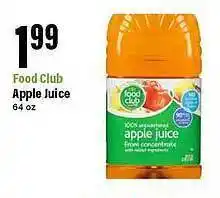 Big Y Food club apple juice offer