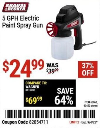 Harbor Freight Tools Krause & Becker 5 GPH Electric Paint Spray Gun offer