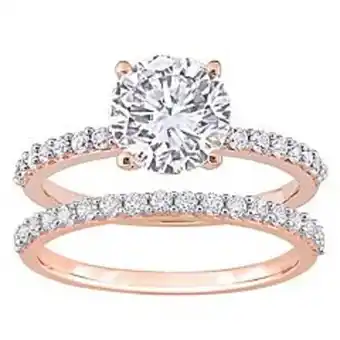 Kohl's Stella grace 10k rose gold lab-created white sapphire engagement ring set offer