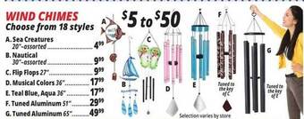 Ocean State Job Lot Wind chimes offer