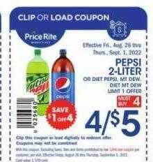 Price Rite Pepsi 2-liter offer