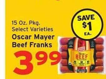 Hannaford Oscar mayer beef franks offer