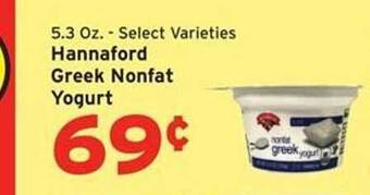 Hannaford Hannaford greek nonfat yogurt offer