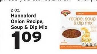 Hannaford Hannaford onion recipe, soup & dip mix offer