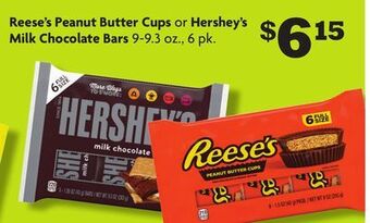Family Dollar Reese's peanut butter cups or hershey's milk chocolate bars offer