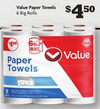 Family Dollar Value paper towels offer