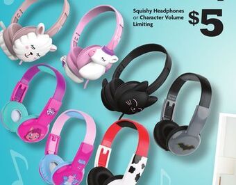 Family Dollar Squishy headphones or character volume limiting offer