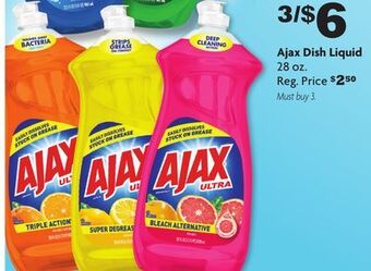 Family Dollar Ajax dish liquid offer