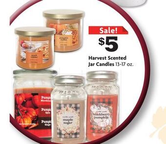 Family Dollar Harvest scented jar candles offer