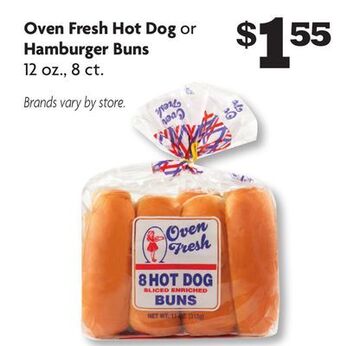 Family Dollar Oven fresh hot dog or hamburger buns offer