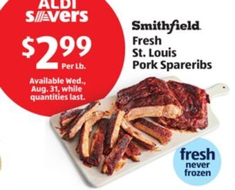 Aldi Fresh st. louis pork spareribs offer