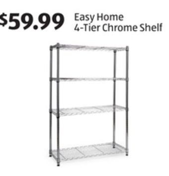 Aldi Easy home 4-tier chrome shelf offer