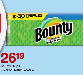 Target Bounty 10-pk. triple roll paper towels offer