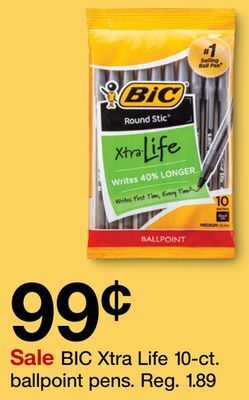 Target Bic xtra life 10-ct. ballpoint pens offer