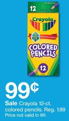 Target Crayola 12-ct. colored pencils offer