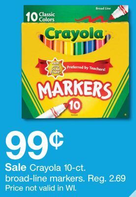 Target Crayola 10-ct. broad-line markers offer