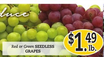 Dearborn Market Red or green seedless grapes offer