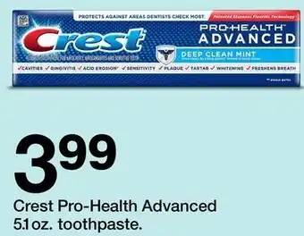 Target Crest pro-health advanced 5.1oz. toothpaste. offer