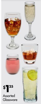 Dollar Tree Assorted glassware offer