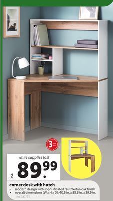 Lidl Corner desk with hutch offer
