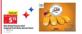 Lidl Bon gelati frozen mini tropical fruit dairy dessert bars offer