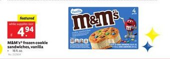 Lidl M&m's® frozen cookie sandwiches, vanilla offer